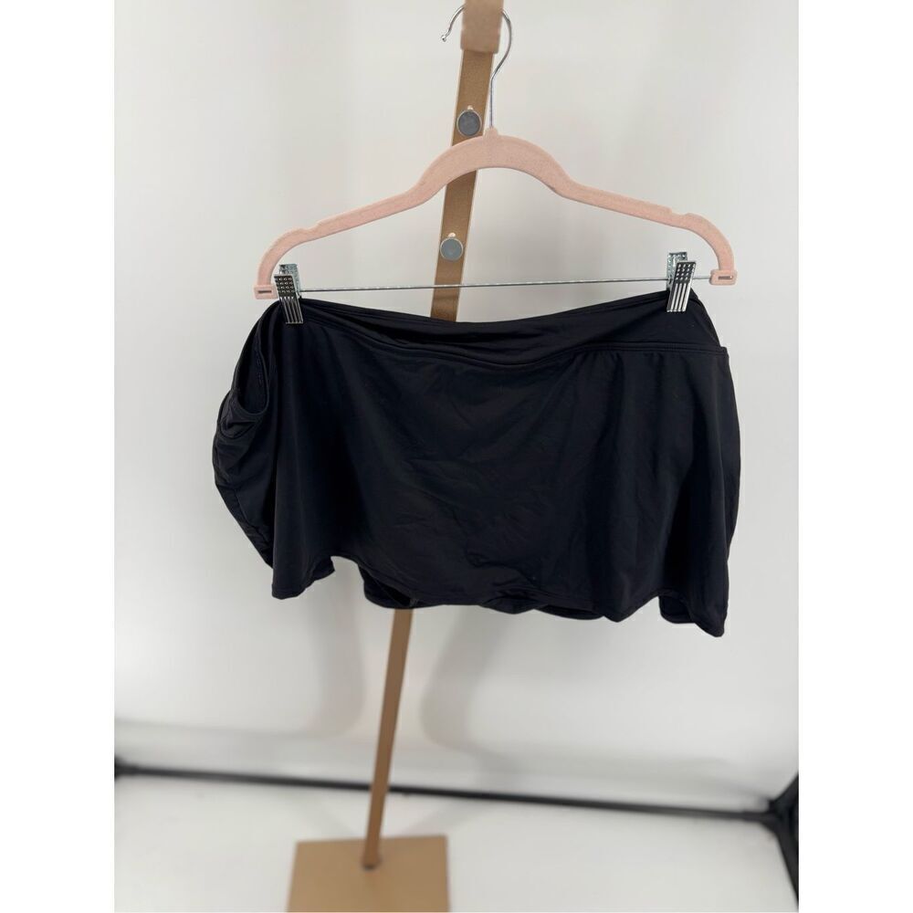 ANNE COLE Women’s Black Skirted Swim Bottom Plus Size 22W